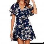 Tronet Sexy Dress for Ladies in usaWomens Holiday Summer Floral Print Short Sleeve Party Mini Dress Blue B07NBFSMGR